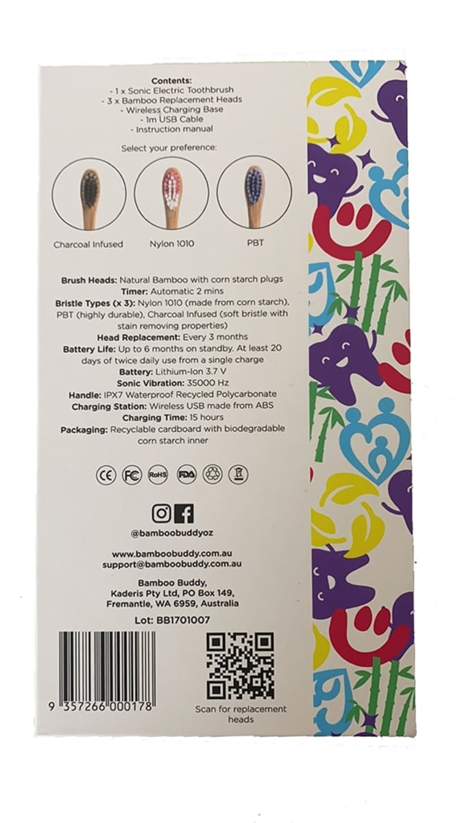 Adult Electric Bamboo Toothbrush Kit (Plus FREE Dental Hygiene Pack)